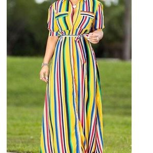 Yellow striped dress